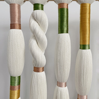 Décoration murale en macramé personnalisée, style bohème, tissée à la main, avec pompons, décoration murale artisanale