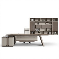 Bureau de direction commercial Foshan, design simple et moderne, en PVC, avec boîte à câbles et armoire latérale, ensemble de meubles modèle 220