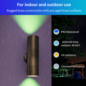 Lámpara de pared <span class=keywords><strong>LED</strong></span> moderna a prueba de agua IP65 para jardín al aire libre, porche, luz <span class=keywords><strong>LED</strong></span> hacia arriba y hacia abajo, luz de pared para exteriores, iluminación de decoración RGBW de 24V