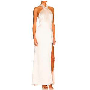 Criss Cross Maxi Dress - Elegant Backless Floor-Length