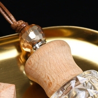 Bouteille de parfum de voiture réutilisable en gros bouchon en bois couleur corde couvercle en bois bouteille d'aromathérapie de voiture bouchon en bois