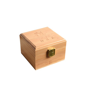 Boîte en bois de bambou carrée verrouillable pour bijoux, emballage cadeau, boîte de rangement, 7 cm de haut, pour usage artisanal et cadeau - Product Image 5