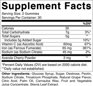 Suplemento natural liposomal de glicinato tónico de sangre vegano de primera calidad, calcio, zinc, selenio, vitamina C, gomitas de hierro para la salud de las mujeres - Product Image 2