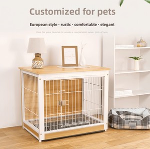 Nichoir pour chien extra large et robuste en bois, cage pour animaux de compagnie, niche pour chien de style vintage, meuble pour chien avec plateau amovible - Product Image 1