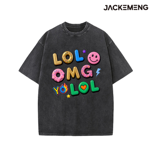 เสื้อยืดคอตตอนโอเวอร์ไซส์ลาย <span class=keywords><strong>LOL</strong></span> OMG สไตล์เรโทร สตรีทแวร์ ใส่ได้ทุกวัน สินค้าจากคลังสินค้าในสหรัฐอเมริกา ขายส่ง - Product Image 4