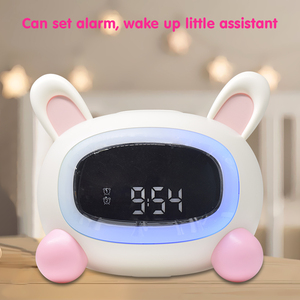 Sveglia per bambini con animali carini con aiuto per dormire musica <span class=keywords><strong>Display</strong></span> <span class=keywords><strong>LCD</strong></span> luna e coniglio sole bambino formazione di sonno con luci notturne - Product Image 3