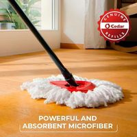 Serpillère pulvérisatrice en microfibre à design triangulaire 360° avec manche en acier, essorage sur quatre côtés, légère (<2 kg), taux de déshydratation élevé
