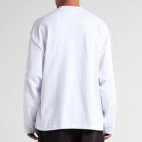 T-shirt à manches longues court de haute qualité 230 GSM pour homme, style streetwear personnalisé, 100 % coton, coupe oversize, motif gaufré