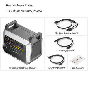 Batterie Lifepo4 2048Wh, générateur solaire 2400W, commande par application, alimentation de secours portable, station d'alimentation portable - Product Image 6