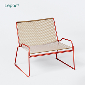 Silla Tejida de Cuerda Moderna de Acero Inoxidable 201, Silla Apilable para Exteriores, Muebles de Jardín, Patio, Bistro, Cafetería, Hotel, Resort, Silla de Descanso - Product Image 4