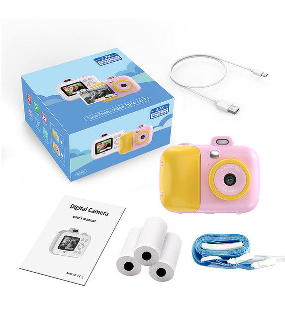 Kids Digital Instant Camera Toy With Recording Function CMOS Imaging Sensor and TF Media Mini Digital Instant Camera Printer