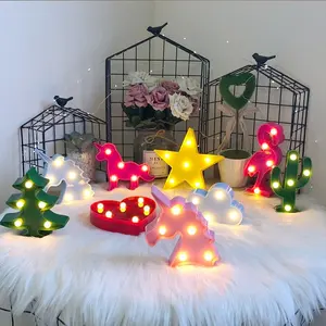 Lampu malam Mini Flamingo LED anak-anak, lampu dekorasi meja baterai putih hangat untuk rumah kamar tidur toko