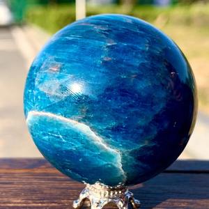 Péndulo de Piedras Naturales Maravillosas de 8-8.5cm, Esfera de Jade en Bruto, Bola de Apatita Azul para Decoración - Product Image 1