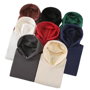 Wholesale 500gsm Unisex 100% Cotton Hoodie High Quality Mens Blank Oversized Fleece Hoodie