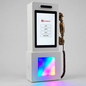 <span class=keywords><strong>Cabine</strong></span> <span class=keywords><strong>téléphonique</strong></span> vintage blanche pour livre d'or audio, écran tactile 10,1 pouces, pour événements <span class=keywords><strong>de</strong></span> mariage et fournitures <span class=keywords><strong>de</strong></span> fête - Product Image 3