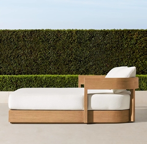 <span class=keywords><strong>Cama</strong></span> doble de teca para exteriores, silla de playa, Hotel, <span class=keywords><strong>terraza</strong></span>, patio, piscina de madera sólida, superventas de fábrica - Product Image 2