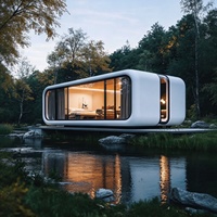 Maison mobile préfabriquée de luxe moderne Apple Cabin avec cuisine et salle de bain pour la vie en plein air, l'hébergement touristique et la location de vacances