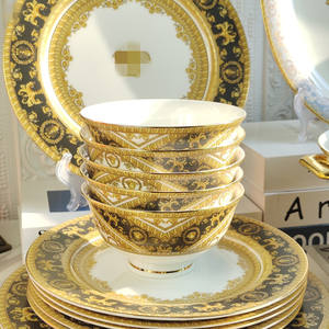 Ensemble de vaisselle en céramique 58 pièces bol à riz en porcelaine osseuse européenne assiette à légumes plat maison ensemble de vaisselle en céramique - Product Image 4