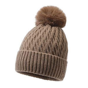 Fashion Winter <b>Pom</b> Women Solid Beanie With Fleece Lined <b>Hat</b> - Product Image 3