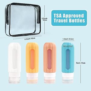Ensemble de bouteilles de voyage pour shampoing en silicone cosmétique Squeeze de 100ml, kit de bouteilles de voyage en silicone pour conteneur de toilette rechargeable - Product Image 5
