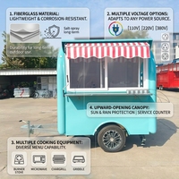 Petit chariot à café, remorque à glaces, mini-bar à collations, camions de restauration, remorque de restauration, forme ronde, mini-remorque alimentaire mobile