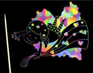 Juego de 10 hojas de pintura para rascar para niños, cartas de papel con grafiti, Color arcoíris mágico, juguete de dibujo - Product Image 6