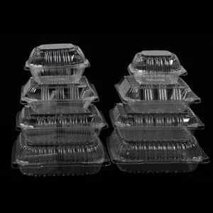 Transparent Storage Container For Frozen Food - Disposable Mineral Filled Clam Shell Hinged Takeaway Box