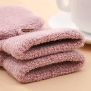 Vente en gros de mode mitaines mignonnes de vélo chaudes sans doigts automne et <span class=keywords><strong>hiver</strong></span> femmes Flip gants tricotés - Product Image 4