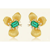 Anting Liontin Mode yang Indah dan Elegan, Set Anting Perak Sterling 925 Berlapis Emas 10K untuk Wanita, Cocok untuk Pemakaian Formal dan Sehari-hari