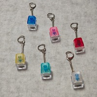 Acrylic Fish Decompression Glowing UV Printed Square Mechanical Keyboard Key Toy Button Electronic Mini Key Cap Small Pendant