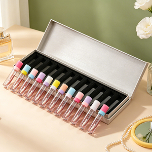 CAIYA Makeup 8ml Lip Gloss wadah bulat jelas Lip Gloss tabung <span class=keywords><strong>12</strong></span> warna Matte plastik kemasan kosong warna bibir botol <span class=keywords><strong>Set</strong></span> - Product Image 2