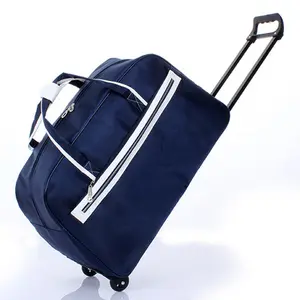 V265 फैक्टरी अनुकूलित टिकाऊ चमड़े ट्राली बैग पहिएदार duffle बैग सामान यात्रा बैग के साथ पहियों