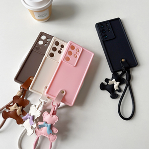 Funda de Teléfono Móvil con Correa de Mano, Diseño de Pintura al Óleo Estilo Ins, Accesorios de Osito Adorable, para Serie A y Serie <span class=keywords><strong>S</strong></span>, TPU Suave - Product Image 3