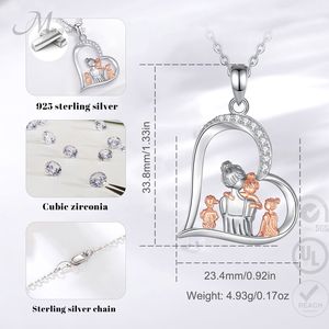 Collana Merryshine in Argento Sterling 925 con Scritta 'Ti Amo per Sempre' per Madre e <span class=keywords><strong>Tre</strong></span> Figlie, Regalo per la Mamma - Product Image 5
