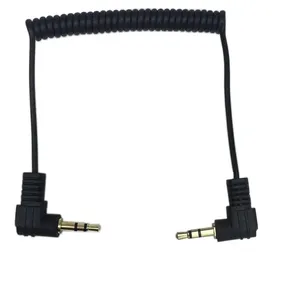 辅助电缆3.5毫米公3杆直角至2.5毫米公直角扩展音频螺旋iPod mp3车