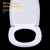 Siège de toilette en plastique de haute qualité à fermeture lente, accessoires de salle de bain, couvercle de toilette