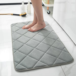 Tapis de bain antidérapant en mousse à mémoire de forme, fabriqué à la machine, pour salle de bain, douche, cuisine, tapis de sol absorbant, décoration, protection des pieds - Product Image 1