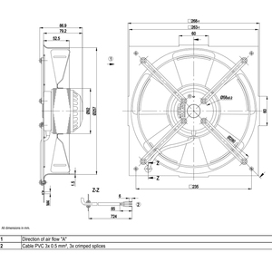 พัดลมแกน ebmpapst รุ่น W2D250-GA08-08 ขนาด 250 มม. 110 วัตต์ 380 โวลต์ AC พัดลมไฟฟ้า พัดลมปรับอากาศ พัดลมระบายความร้อนแบบแกน พัดลมสำหรับเครื่องทำความเย็น - Product Image 3