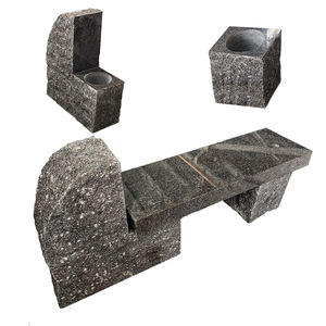 Banc en pierre naturelle chaise en pierre de granit gris chaise extérieure en pierre de parc - Product Image 5