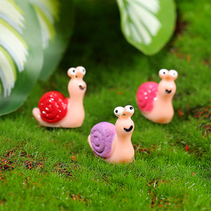 Figurine d'escargot en résine aux yeux bombés, mini ornement animalier pour la décoration de la maison, rose, bleu, violet, jaune, rouge, rose vif - Product Image 4