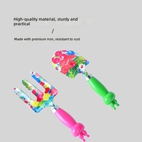Set di attrezzi da giardinaggio per bambini in acciaio inossidabile, mini vanga e rastrello colorati in due pezzi per bambini, per la spiaggia e la piantumazione di fiori