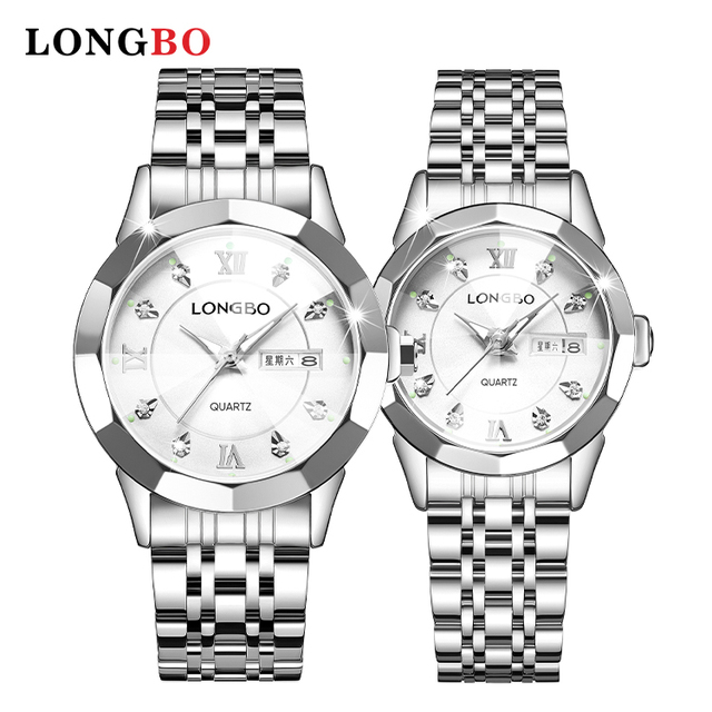 LONGBO 83439 New Stylish Luxury Watch for Men and Women Dual New Hot Selling Luxury Bling Quartz square Watch