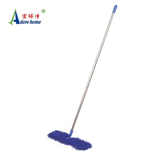 Đôi Bên Chenille Phẳng Lau Sợi Nhỏ Chenille Làm Sạch Sàn Lau Với Tay Cầm Bằng Thép Không Gỉ - Product Image 1