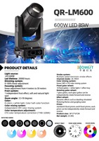Projecteur LED mobile haute luminosité 600W BSW CMY CTO hybride Beam Spot Wash pour scène, événement, spectacle