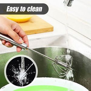 Stainless Steel Semi-<b>Automatic</b> Hand Push Rotary Blender Mixer <b>Stirrer</b> for Blending Egg Whisk - Product Image 5