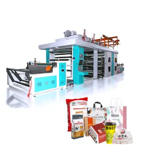 6 colors paper/pp non woven/PE film packaging flexographic/flexo printing machine with CE