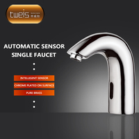 Robinet de lavabo automatique en laiton à capteur, haute technologie, économie d'énergie, monotrou, design moderne, montage sur plan.