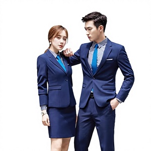 Tenue de Travail Professionnelle Unisexe pour Hôtellerie, Réception et Vente Directe – <span class=keywords><strong>Costume</strong></span> Formel Simple Boutonnage pour Entretien - Product Image 1