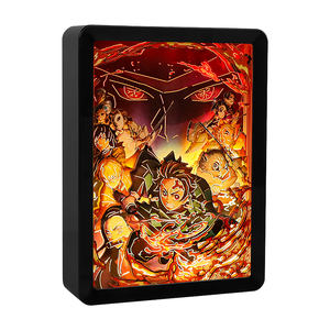 Cadeau Anime Demon Slayer, boîte à lumière avec personnage d'anime, figurine d'action Tengen Nezuko <span class=keywords><strong>Tanjiro</strong></span>, lampe de nuit LED Gojo, lampe de table, décoration de la maison - Product Image 1