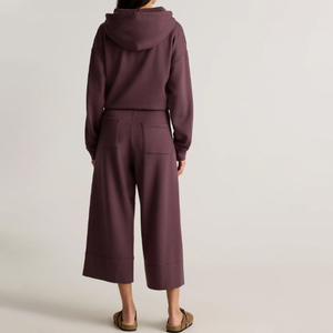 Pantalon décontracté en molleton 100% coton de haute qualité avec logo personnalisé, coupe large, pour femme, automne - Product Image 2